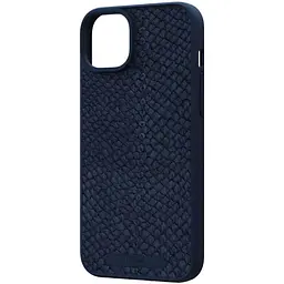 Чохол-накладка Njord Salmon Leather MagSafe Case Blue для iPhone 15 Plus (NA52SL01) - мініатюра 2