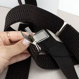 Підтяжки чоловічі гумка 40Х коричневі регульовані на зажимах - мініатюра 5