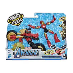Фігурка для геймерів Hasbro Avengers Bend and flex 2 в 1 Залізна людина на мотоциклі (F0244) - мініатюра 3