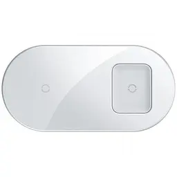 Бездротовий зарядний пристрій Baseus Simple 2 in 1 (Phone + Pods) 18W WXJK-02 White