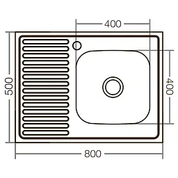 Кухонна мийка накладна Zerix Z8050R-04-160E satin ZX1615, Нержавіюча сталь - мініатюра 2