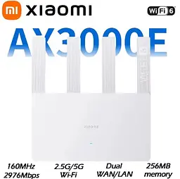 Wi-Fi роутер Xiaomi AX3000E 2 діапазонний 2.4 + 5 GHz 574 +2402 Мбіт/сек - мініатюра 5