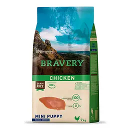 Сухий корм для цуценят дрібних порід BRAVERY Chicken Mini Puppy з куркою 7 кг