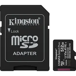 Карта пам'яті Kingston microSDXC Canvas Select Plus 512GB Class 10 UHS-I U3 А1 V30 + SD адаптер (SDCS3/512GB) [153100]