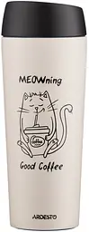 Термокухоль Coffee Time Meowning 450мл нержавіюча сталь бежевий ARDESTO kuh0014298