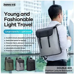 Рюкзак для ноутбука Remax Double 620 Bag Grey - мініатюра 4
