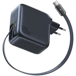 МЗП Baseus EnerCore CJ11 PD100W+QC3.0 with retractable cable (1USB-A/2C) (E0120M) Cluster Black