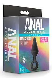 Анальна пробка Anal Adventures Platinum Loop Plug Medium 11.4 см (чорний) - мініатюра 6