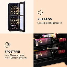 Винна шафа Klarstein Shiraz 40 см 2 зони (10045877) - мініатюра 3