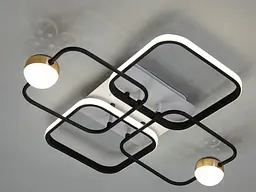 Люстра стельова LED Diasha MX2990-2+2A WH+BK, 55W, біло-чорна, сучасний стиль для коридору, спальні, кухні, кафе - мініатюра 3