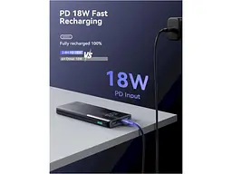Зовнішній акумулятор (Power Bank) Joyroom JR-QP191 LED Display Quick Charge 22.5W 10000 mAh Black - мініатюра 4