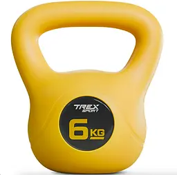 Гиря вінілова 6кг Trex Sport TX-006CKB жовта - мініатюра 1