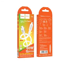 Кабель Hoco X85 Pisces Cable Type-C to Type-C 3A 1m White - мініатюра 2