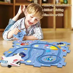 Пазл для дітей "Railcar Puzzle" з іграшковим літаком (5 деталей) - мініатюра 3