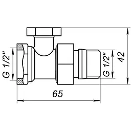 Кран радіаторний прямий Eco Technology ECO5108 1/2″ під ключ з ущільнювачем - мініатюра 3