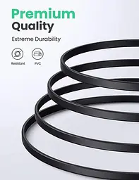 Патч корд UGREEN мережевий кабель 40 Гбіт\с 2000 МГц Ethernet RJ45 Cat 8 плоский 1М Black (NW134) - мініатюра 5