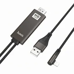Кабель адаптер HOCO UA14, Lightning HDMI USB, довжина 2 м, передача зображення, підтримка HD - мініатюра 6