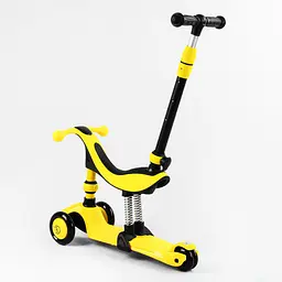 Самокат-велобіг 3 в 1 Best Scooter 32х14х61-75 см Жовтий 000231684 - мініатюра 3