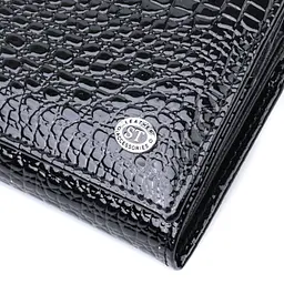 Жіночий гаманець із натуральної лакованої шкіри ST Leather 22679 чорний - мініатюра 5