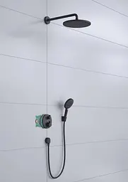 Душова система прихованого монтажу Hansgrohe Croma S 280 1jet Ecostat S з термостатом Matt Black 27961670, Чорний матовий - мініатюра 3