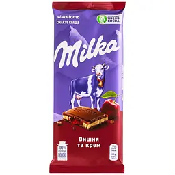 Шоколад молочный Milka Вишня и крем 90 г (922210)