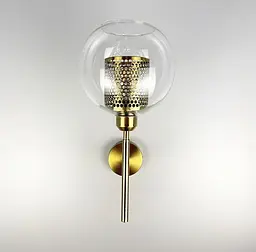 Дизайнерський настінний світильник у латунному каркасі Line F довжина 55 см Арт. W313 - мініатюра 12