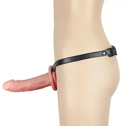 Порожнистий страпон LoveToy Unisex 17.8 см тілесний - мініатюра 2
