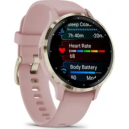 Смарт-годинник Garmin Venu 3S Soft Gold Stainless Steel Bezel with Dust Rose Case and Silicone Band (010-02785-03/53) [111835] - мініатюра 2