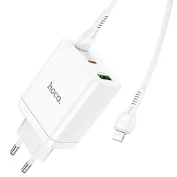 МЗП Hoco N33 Start PD35W (1USB-A/2C) + кабель Type-C to Lightning White - мініатюра 4