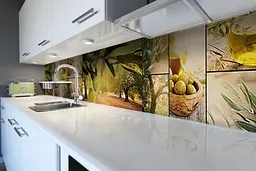 Кухонний фартух Оливковий гай для кухні наклейка ПВХ оливки маслини Зелений 60х200 см Happy Pocket Z180453 - мініатюра 2