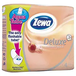 Туалетний папір ZEWA Deluxе Персик персиковий, 3 шари, 4 рулони