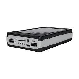 Повербанк з сонячною панеллю 10000mAh Power Bank Kraft KPB-1012SL Black LED-ліхтар (43-00090) - мініатюра 4