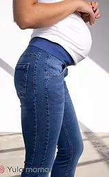 Джинси для вагітних slim fit під животик з лампасами Nicolle S Юла Мама Синій - мініатюра 3