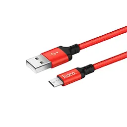 Кабель Hoco X14 Times speed Micro charging cable, ( L-1M ) Black & Red