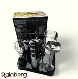 Багатофункціональний занурювальний блендер Rainberg RB 2296 на підставці 6в1, 1200Вт Чорний/Сірий - мініатюра 4