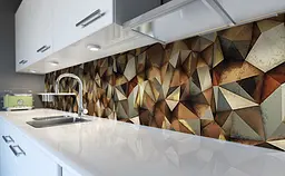 Кухонний фартух Happy Pocket Кристали золото ПВХ 60х250 см вініловий самоклеючий Текстури Коричневий Z183414 - мініатюра 5