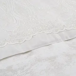 Набір постільної білизни з мереживом та покривалом піке Dantela Vita - Mira Bella krem кремовий євро - мініатюра 5