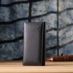 Жіночий вертикальний гаманець із натуральної шкіри ST Leather 23084 чорний - мініатюра 9