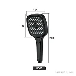 Ручний душ Gappo G003, 3-режим, чорний, Чорний матовий - мініатюра 7