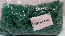 Банківські гумки, Plast, №20, зелені, 1,5 мм, діаметр 20 мм, 1 кг, для пакування та в'язання зелені