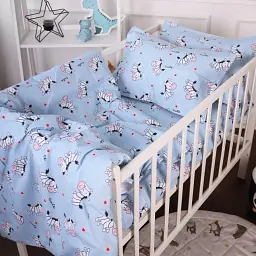 Простирадло MirSon Бязь 20-0037 Cute blue zebra 110х160 см (2200010284263) - мініатюра 2