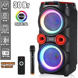 Акустична система Speaker GZ-X910 10'x2 30W AUX USB TF пульт мікрофон (MER-15723_3554) - мініатюра 5