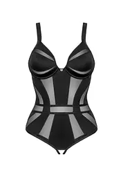 Боді Obsessive Chic Amoria otwarte XS/S чорний - мініатюра 5