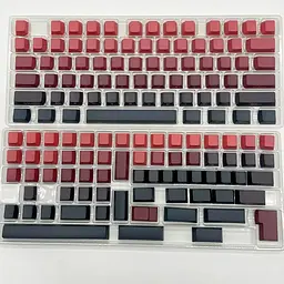 Набір кейкапів PBT Red Gradient (130+) — червоний OEM-комплект для ANSI / ISO клавіатур, Червоний