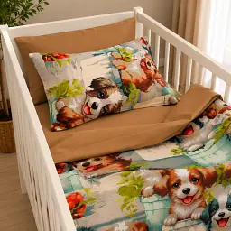 Комплект постільної білизни Ranforce Elite MirSon BABY Puppy Garden 110 x 140 см (2200013681618) - мініатюра 2