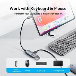 Адаптер Vention USB-C > USB-A 3.2 Gen 2 + PD 100W 10 Гбіт/с OTG 0.15 м Gray (CCAHB) - мініатюра 5