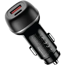 Зарядний пристрій ColorWay USB-C PD65W + USB QC3.0 car adapter (CW-CHA068PD-BK)