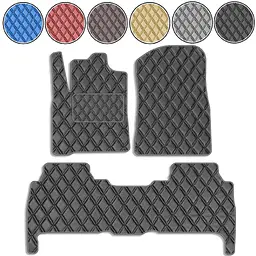 Килимки в салон Екошкіра для Toyota Land Cruiser (UZJ 200) 2015-2021 Чорні 5 шт (Rombus)