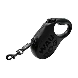 Повідець для собак WAUDOG R-leash Monochrome Black M до 25 кг, 5 м, світловідбивна стрічка (81631)