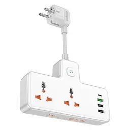 Мережевий подовжувач Hoco AC12A Reise 2-position expansion socket (PD30W / 1C3A) 4 порта - мініатюра 3